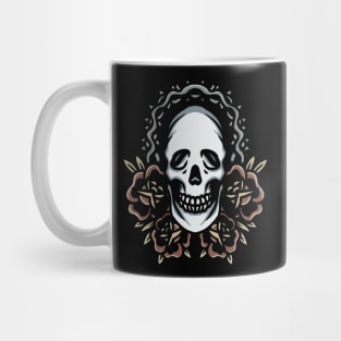 skull and roses tattoo Mug